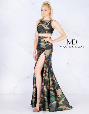 Camo Prom Dress Formal Gown slit ...